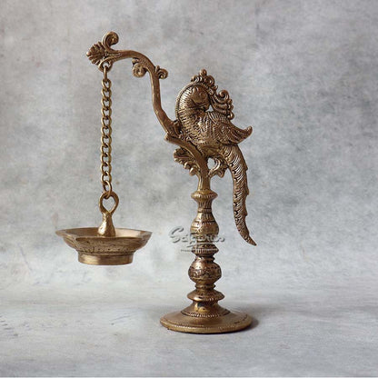 Brass Peacock Hanging Diya By Satguru's