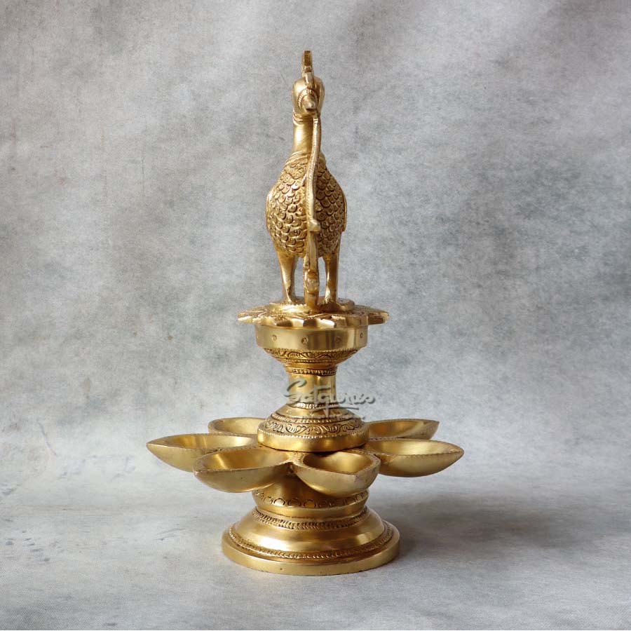 Brass Yellow Gold Annam Diya By Satguru's