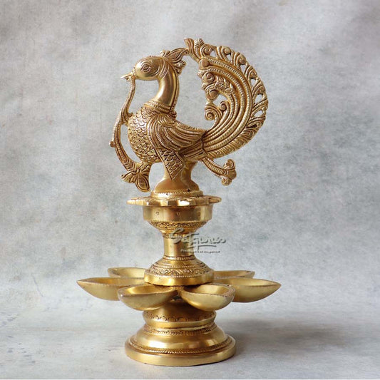 Brass Yellow Gold Annam Diya By Satguru's