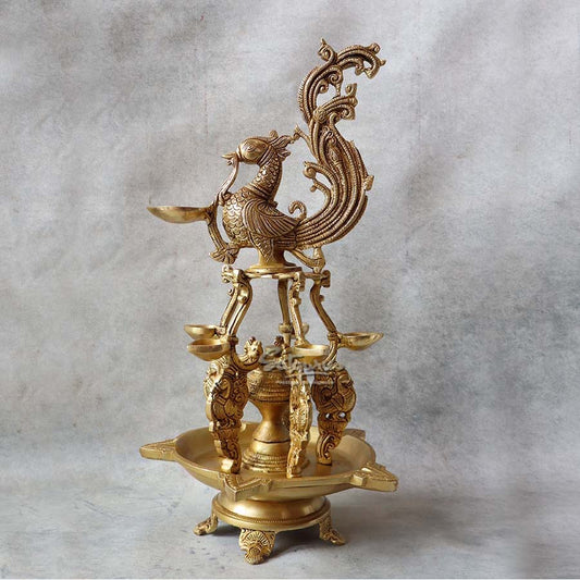 Brass Yellow Gold  Diya Annam By Satguru's