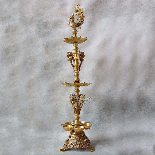 Brass Yellow Gold Lamp Annam By Satguru's