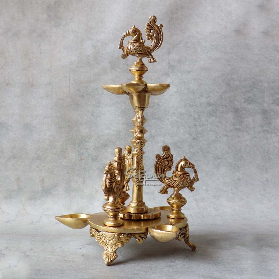 Brass Yellow Gold Annam Lamp By Satguru's