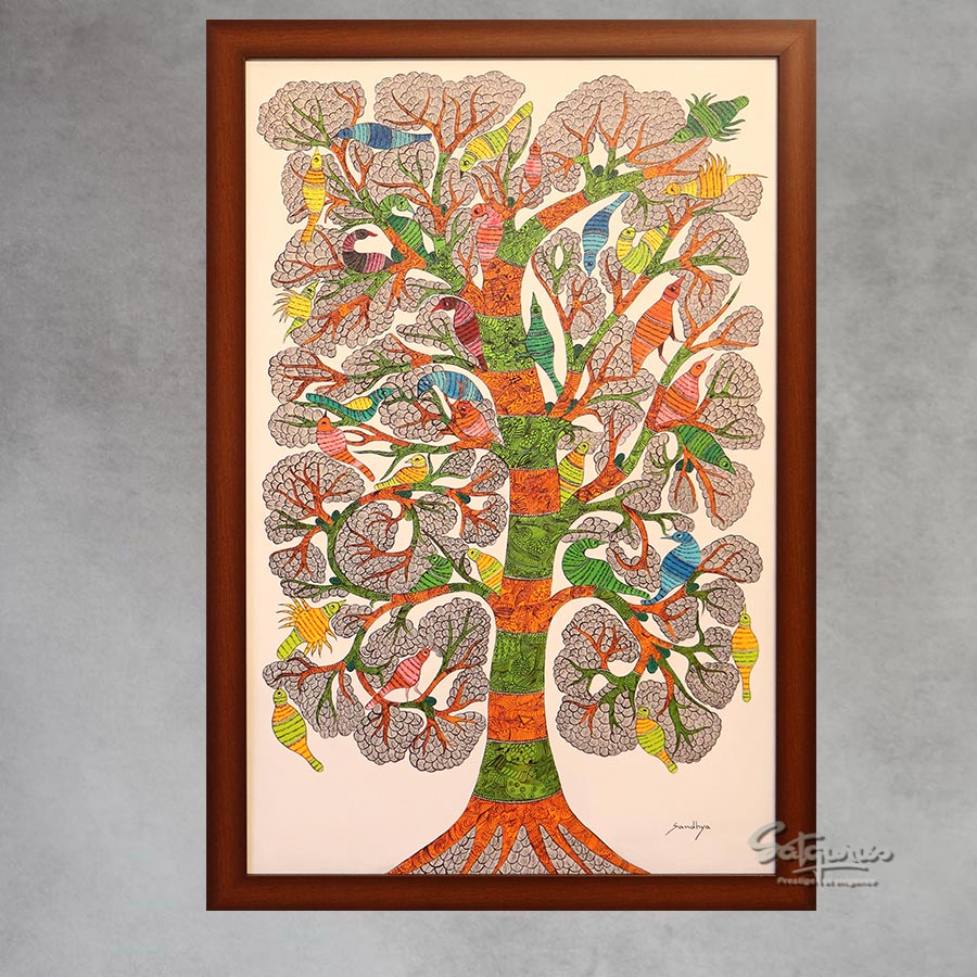 Tree Of Life Gond Art By Sandhya By Satguru's