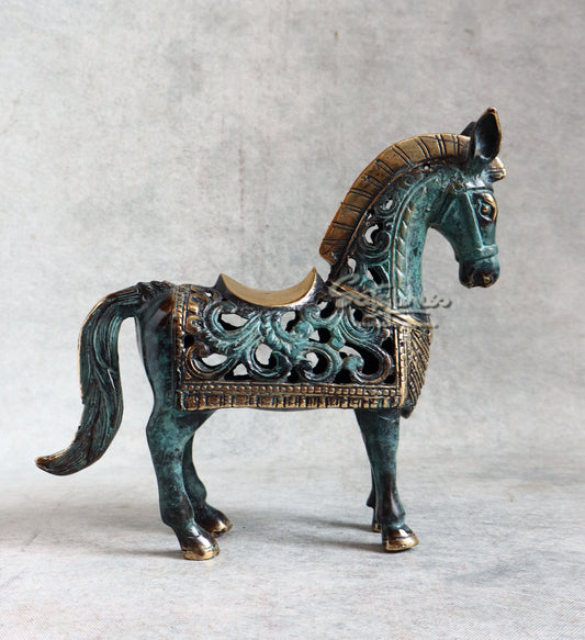 Bronze Horse Standing By Satguru's