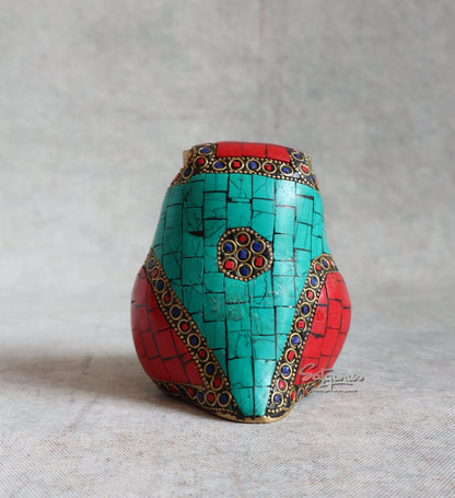 Brass Stone Work Owl Carved By Satguru's