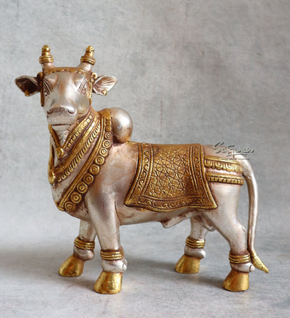 Brass Silver Gold Nandi Standing By Satguru's