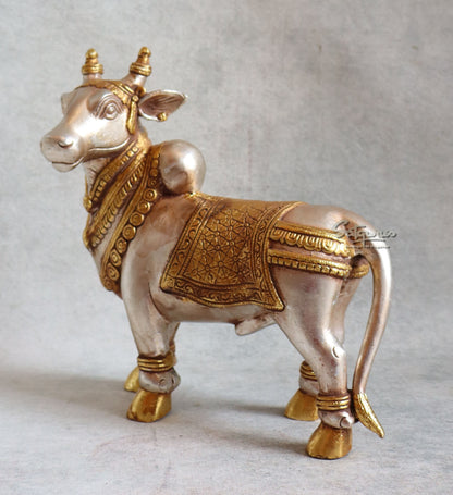 Brass Silver Gold Nandi Standing By Satguru's