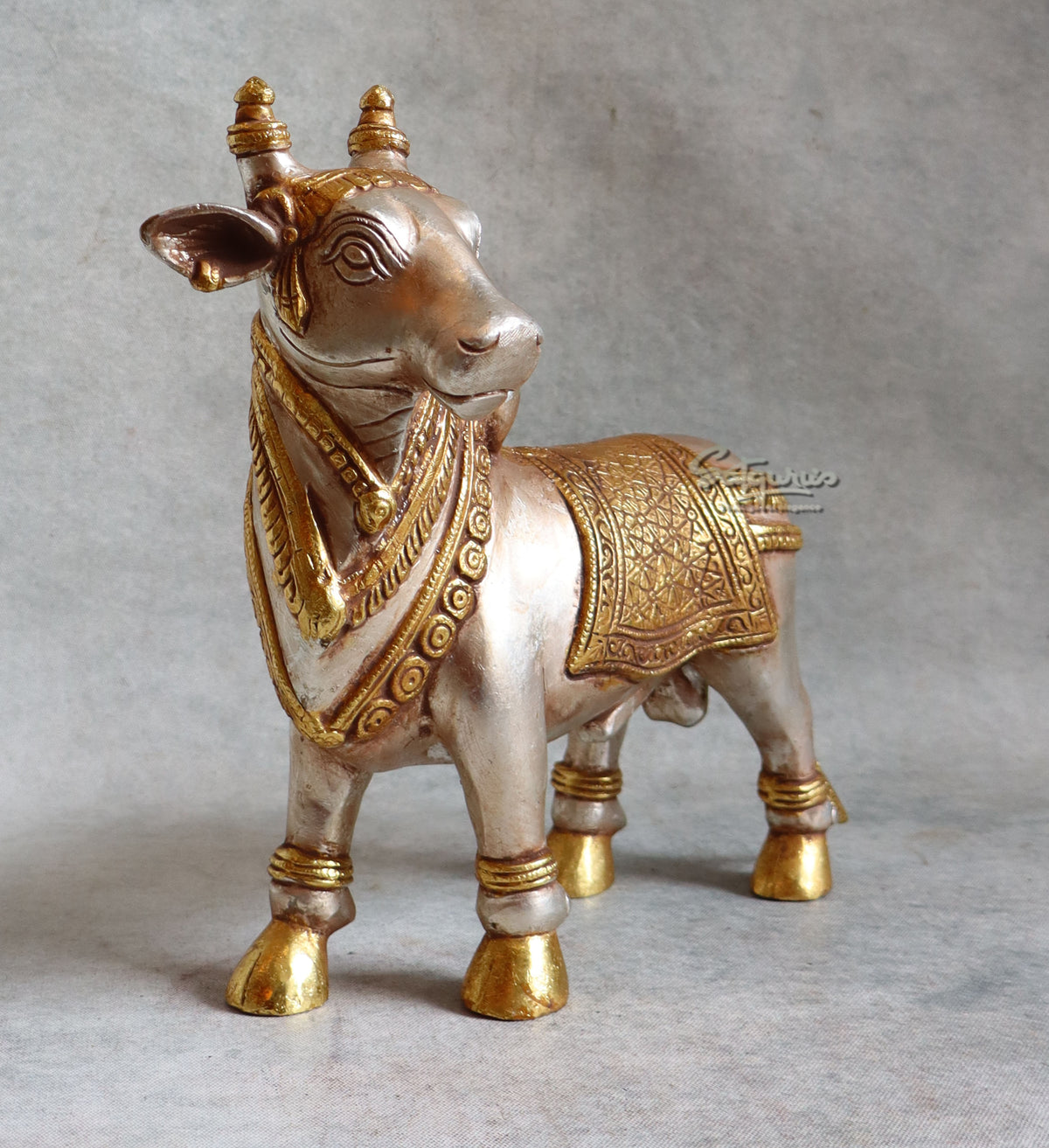 Brass Silver Gold Nandi Standing By Satguru's