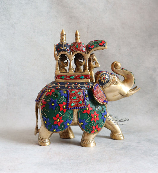 Brass Elephant Ambari By Satguru's