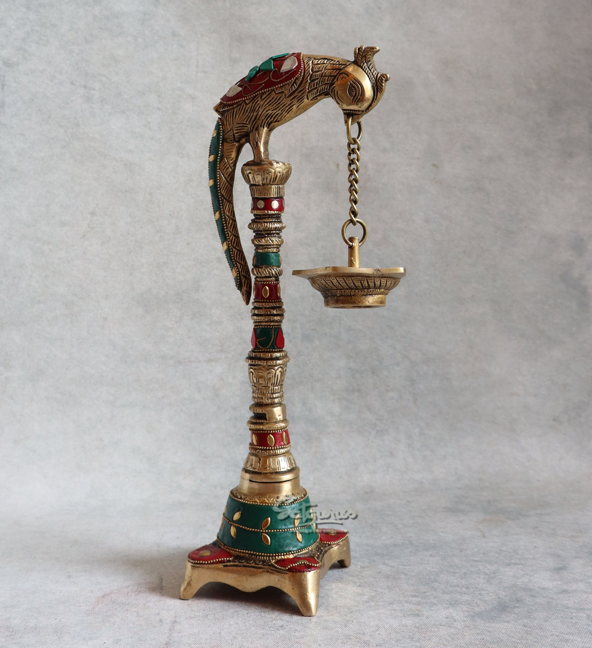 Brass Parrot Lamp By Satguru's
