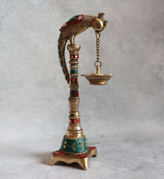 Brass Parrot Lamp By Satguru's