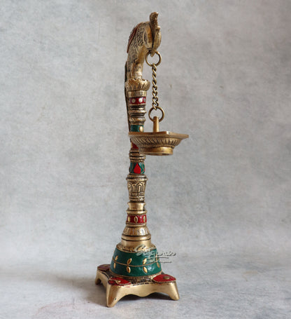 Brass Parrot Lamp By Satguru's