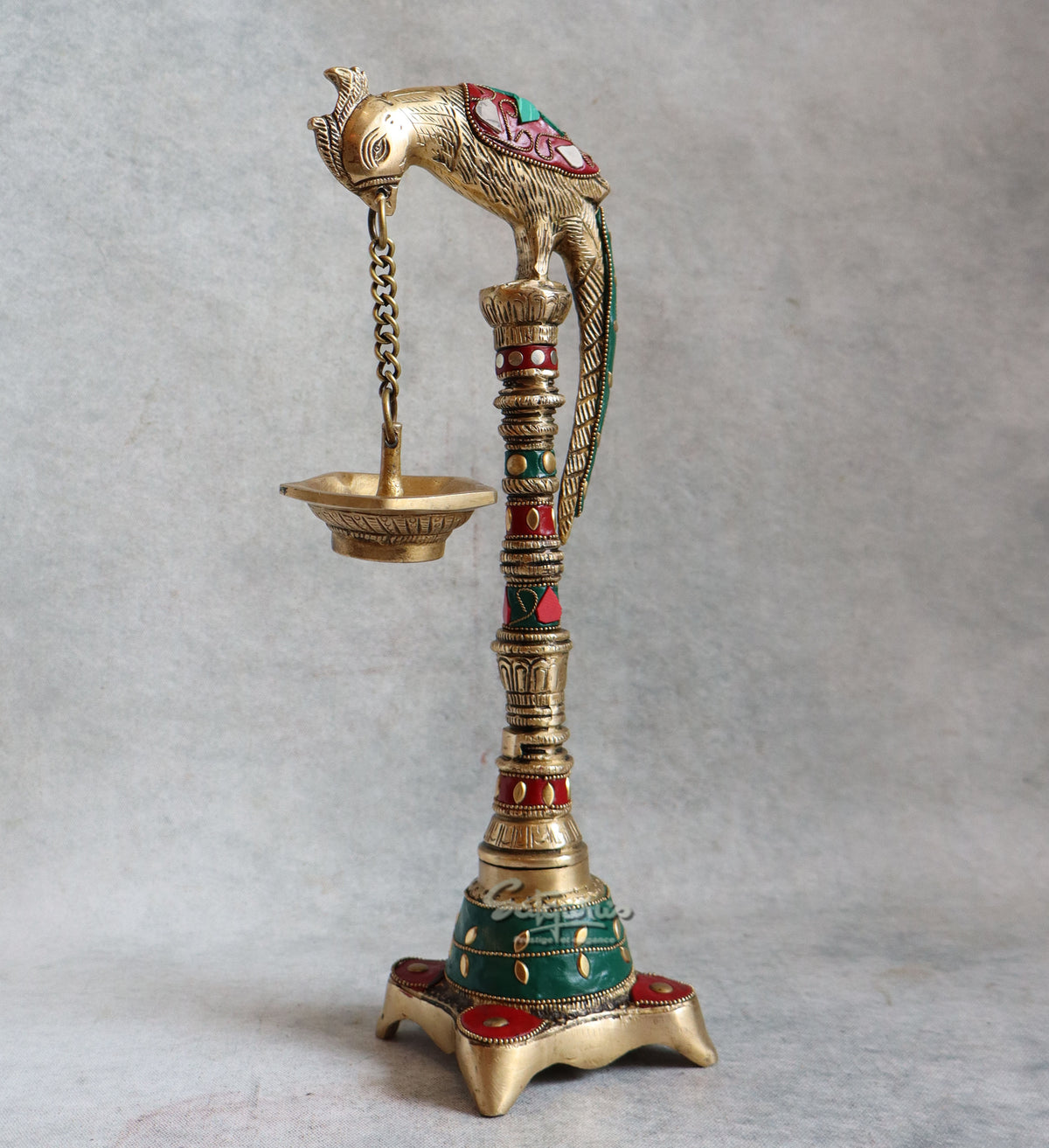Brass Parrot Lamp By Satguru's