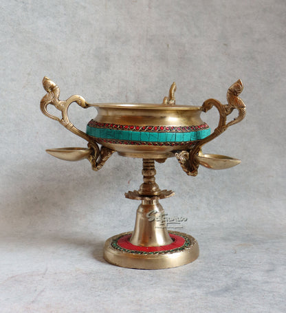 Brass Stone Work Trophy Urli By Satguru's