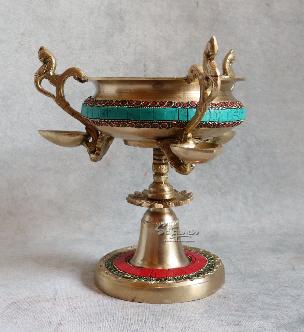 Brass Stone Work Trophy Urli By Satguru's
