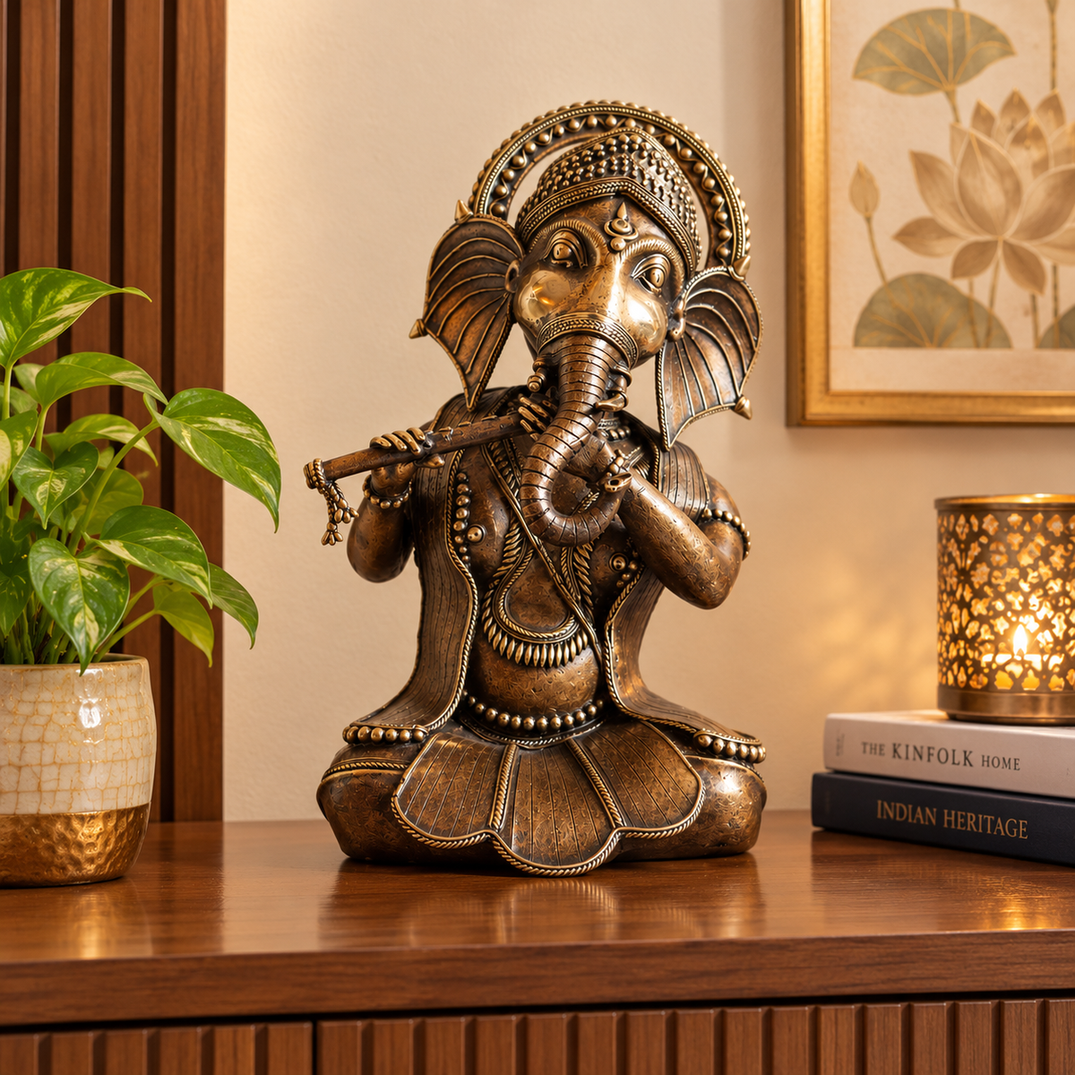 Bell Metal Ganesha Bansuri By Satguru's