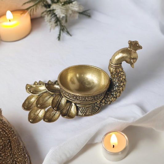 Ashtadhatu Peacock Deepak by Satgurus