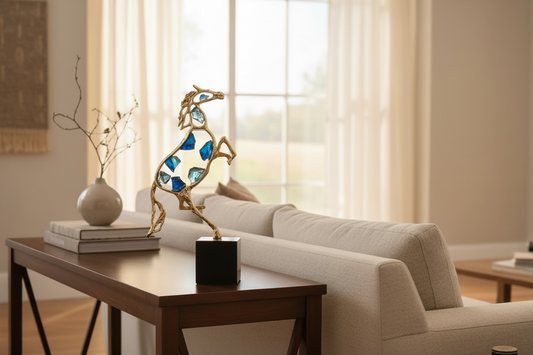 Blue Stone Horse Table Decor By Satgurus