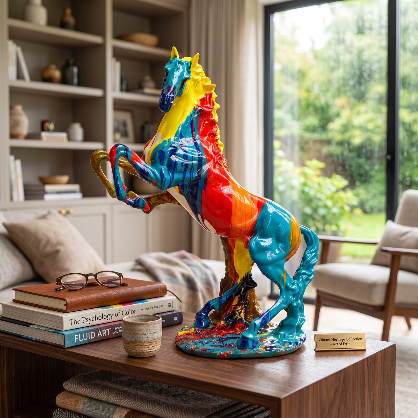 Abstract Paint Drip Horse Sculpture By Satguru's