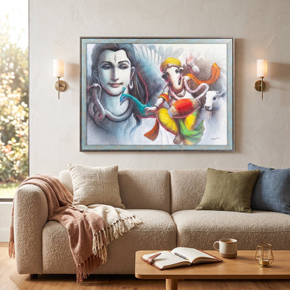 Shiva and Bal Ganesha By Satguru's