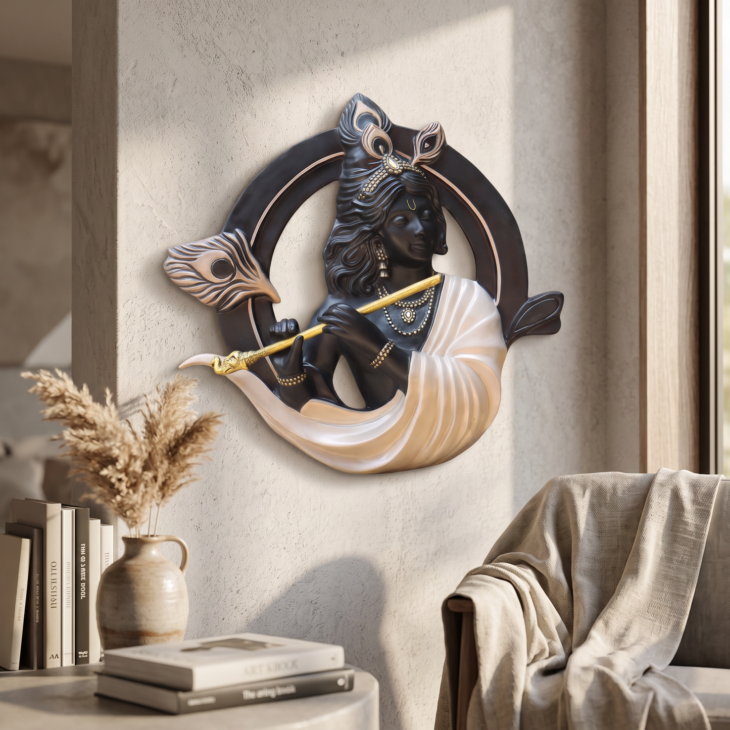 3D Circular Krishna Wall Hanging By Satguru's