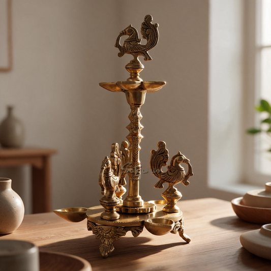 Brass Yellow Gold Annam Lamp By Satguru's