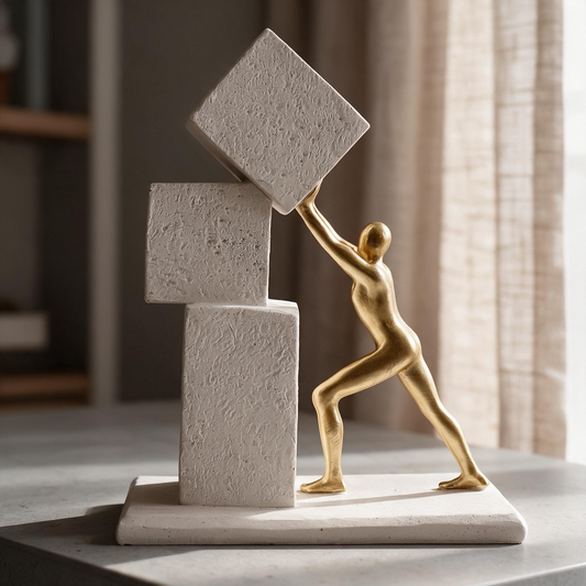 Man Holding Stone Table Décor By Satguru's