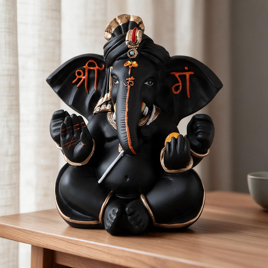 Black Pagdi Ganesha By Satguru's