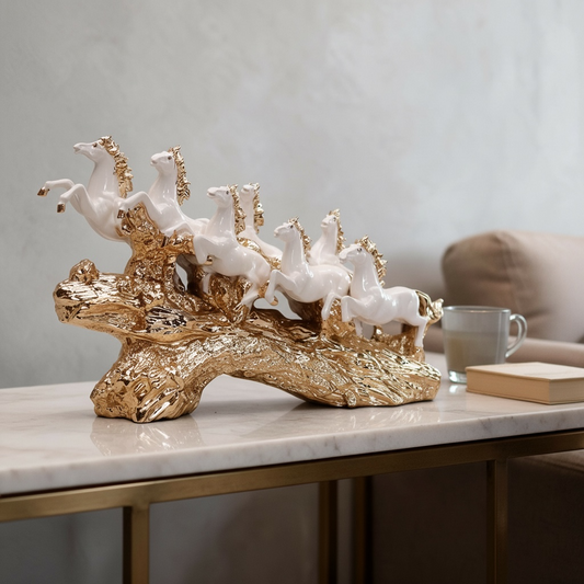 Horse On Base ( Gold & White ) By Satguru's