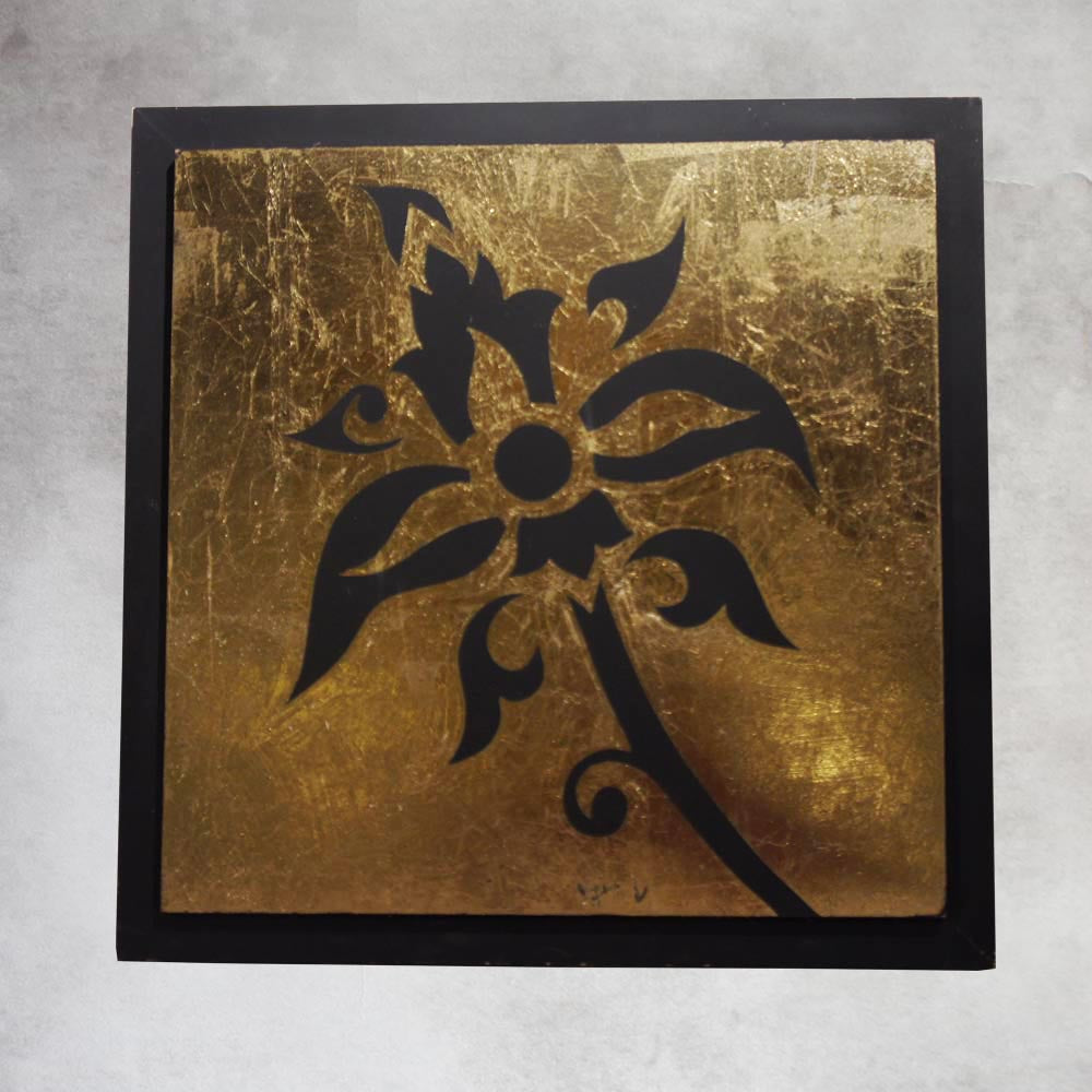 Black/Gold Frame with leaf design within by Satgurus