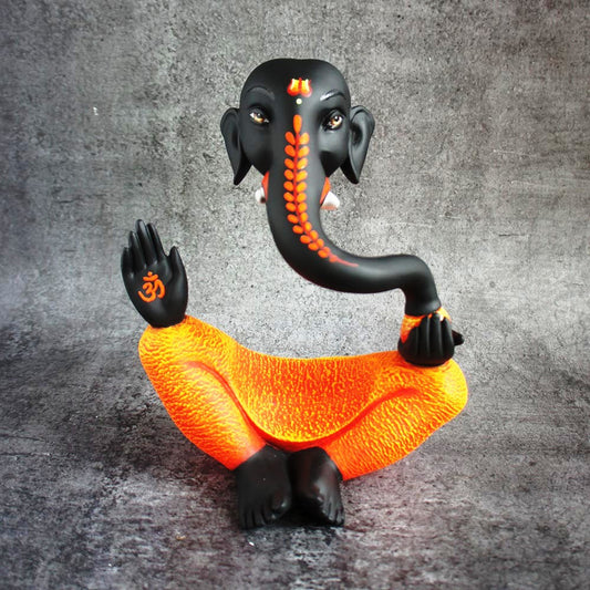 Abstract Laddu Ganesha Black / Orange by Satgurus