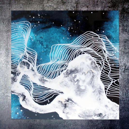 Blue White Waves - A