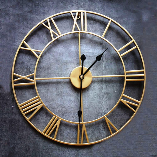 Retro Iron Roman Wall Clock / Gold - By Satgurus