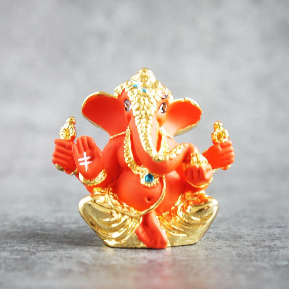 Baby Dagdu Ganesha / Orange Gold - By Satgurus