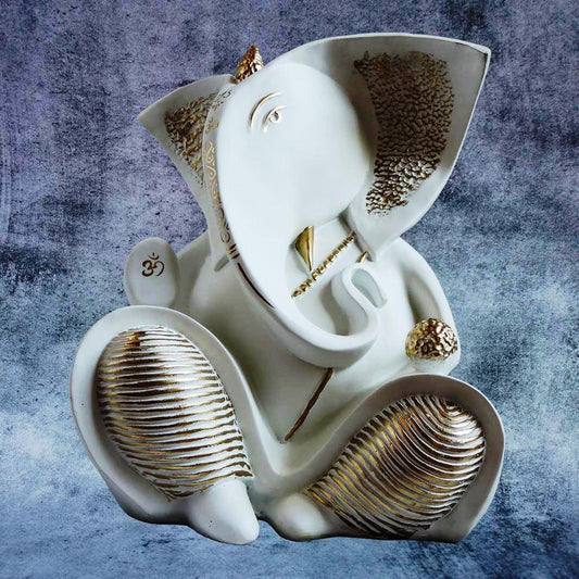 Modern Ganesha White /Gold / C by Satgurus