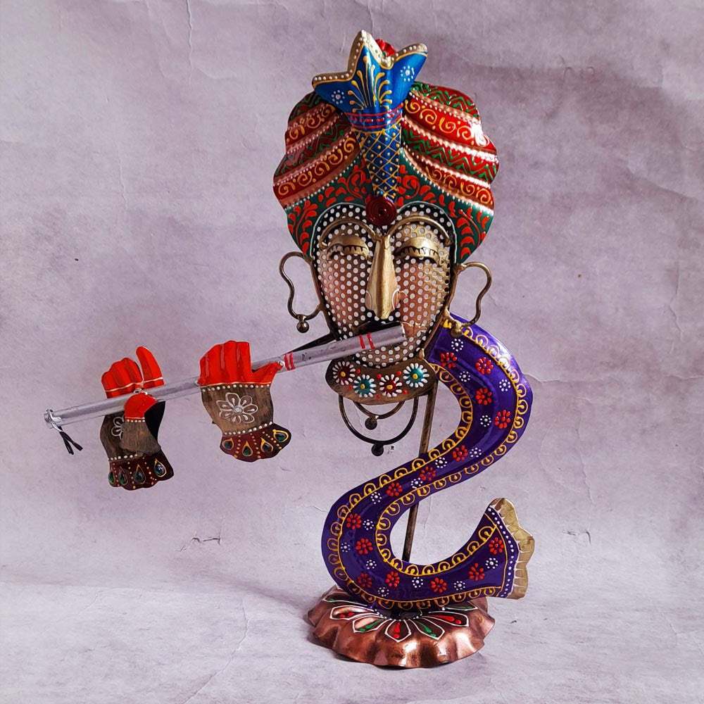 Iron Krishna Tea Light Stand - By Satgurus