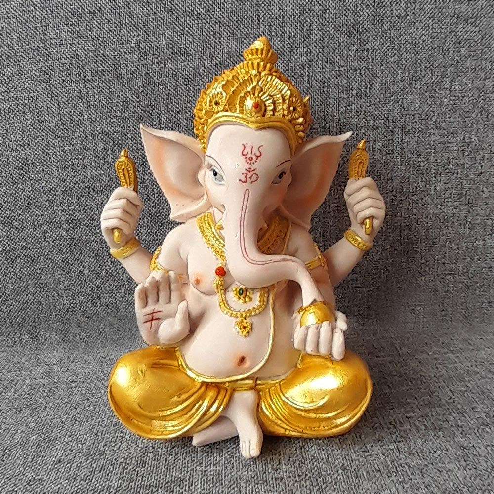 Mukut Ganesha White & Gold SP 22 by Satgurus