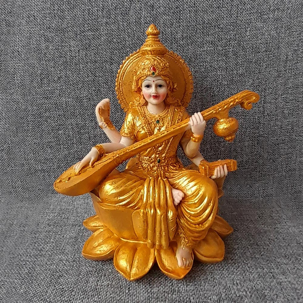 Saraswati on Lotus Throne Gold SP22 by Satgurus
