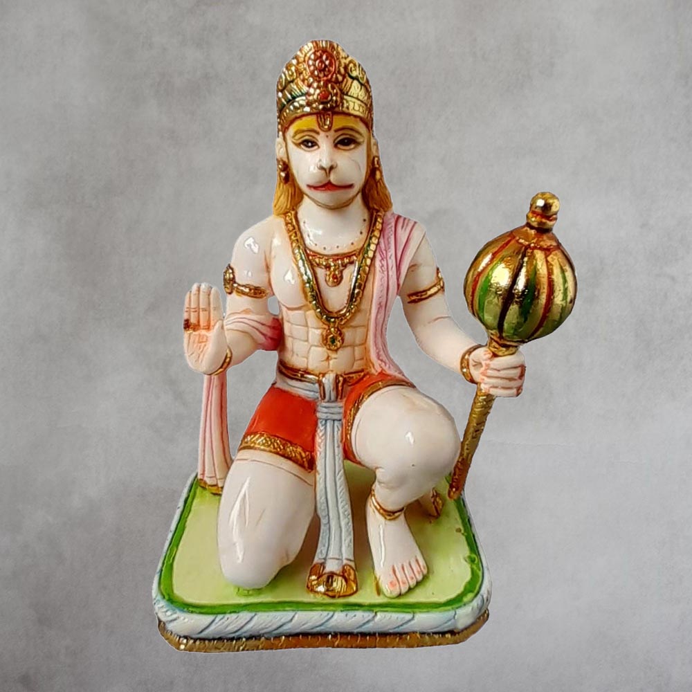Culture Marble Hanuman Sitting by Satgurus