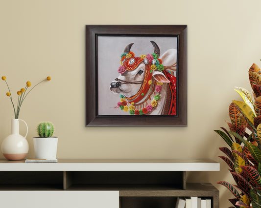 Nandi In Grey Background by Ghanshyam Kashyap by Satgurus