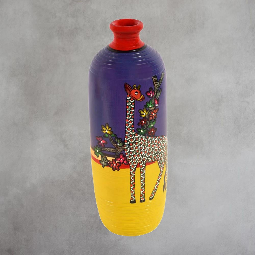Giraffe Gallore Terracotta Vase by Satgurus