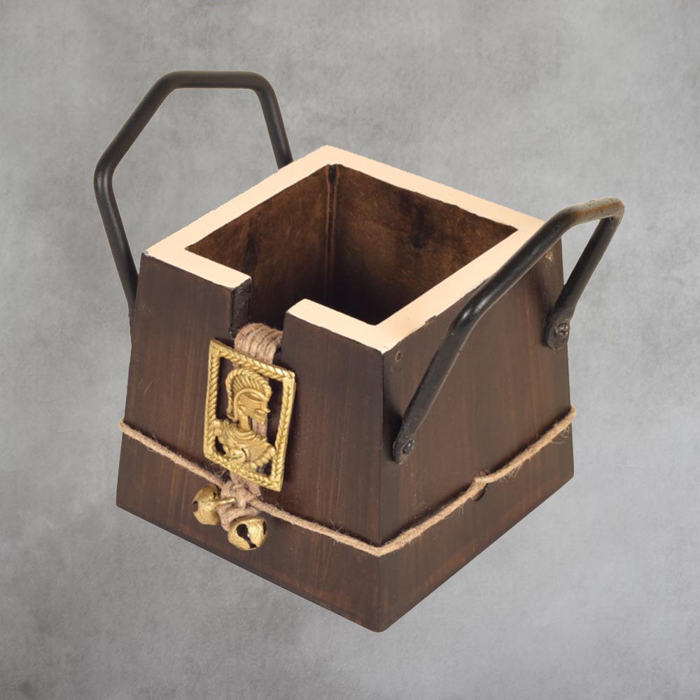 Handcrafted Wooden Cutlery Storage Box by Satgurus