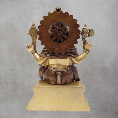 Brass Ganesh Sitting by Satgurus