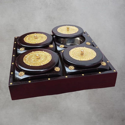 Revolving Spice Box With 4 Container by Satgurus
