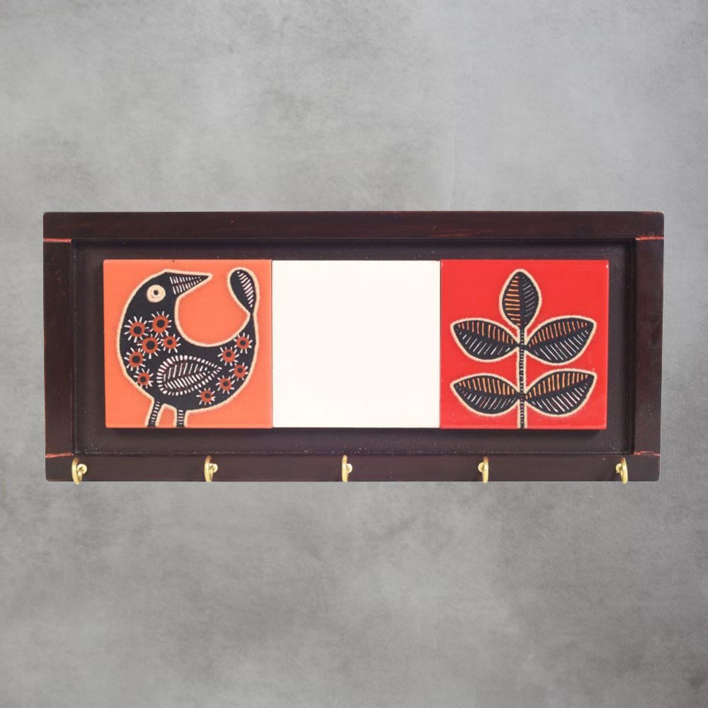 Pichhwai Handcrafted Tiles Key Holder Panel  by Satgurus