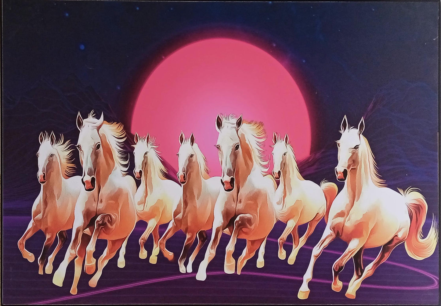 7 Horses With Pink Circle by Satgurus