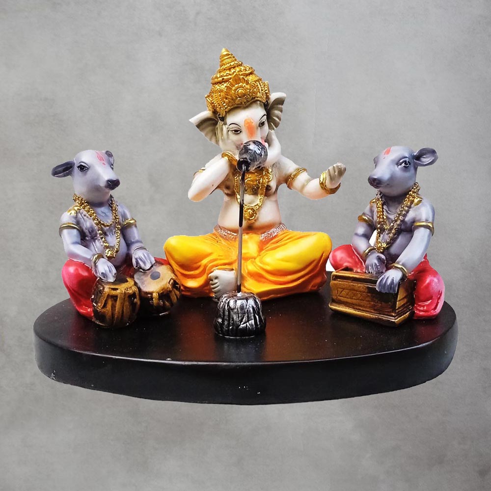 Singing Ganesha With Two Rats by Satgurus