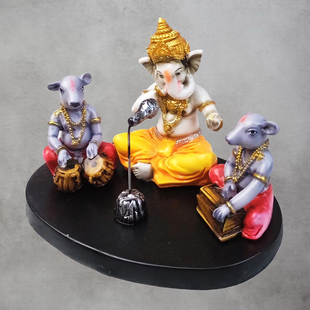 Singing Ganesha With Two Rats by Satgurus