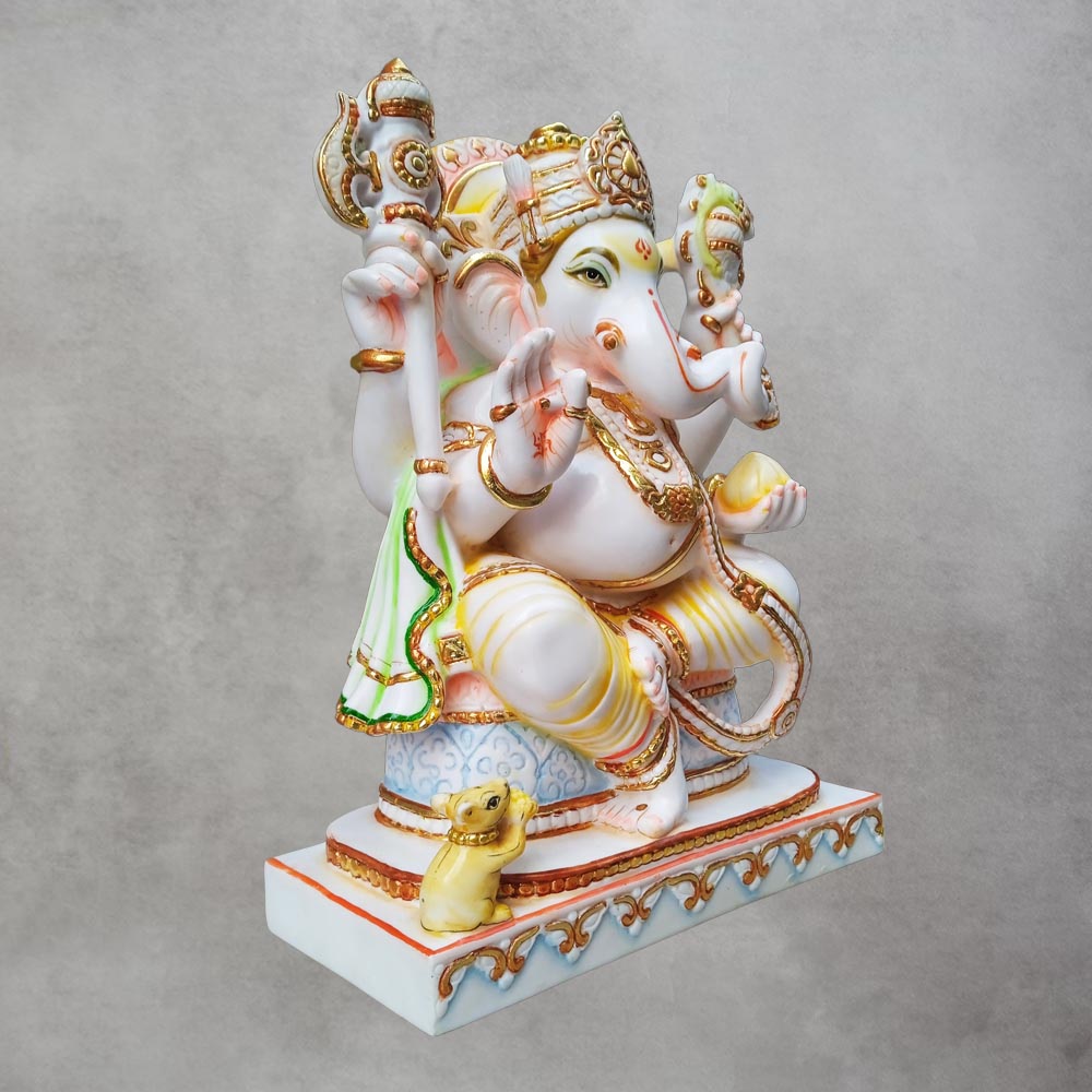 Culture Marble Ganesha Sitting by Satgurus
