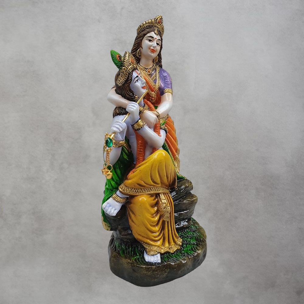 Radha Krishna Sitting On Stone by Satgurus